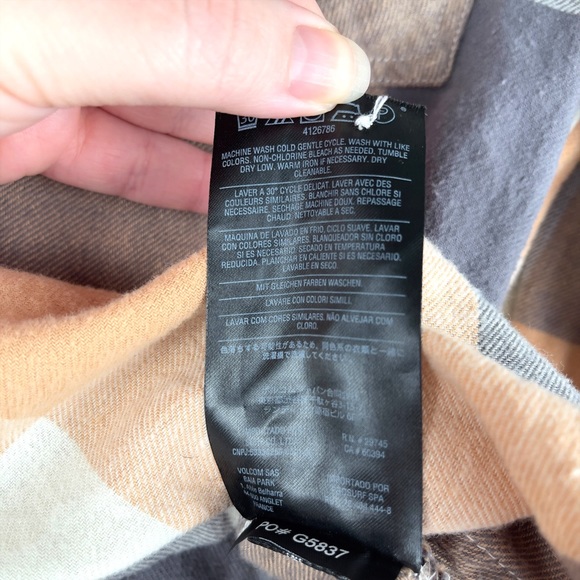 Volcom long sleeve plaid flannel button up shirt size small - Picture 6 of 11